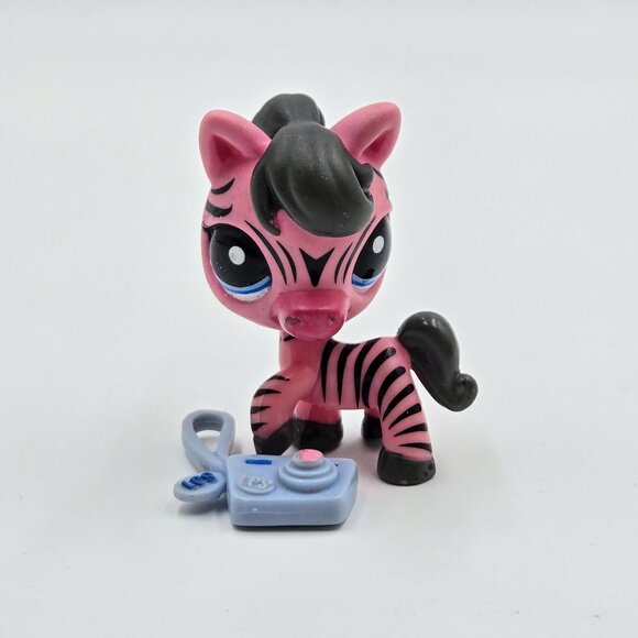 Littlest Pet Shop Zebra #2078 Pink LPS Toy 2006 Read - Picture 2 of 10